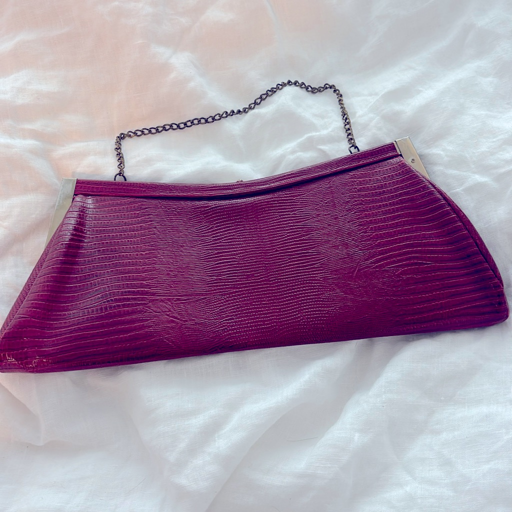 Vintage Red Leather Pocketbook Clutch
